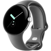 Google Pixel Watch BT polished silver Sportarmband charcoal
