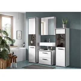 xonox.home Kojak Badschrank 40 x 188 x 34 cm Weiß/Grau