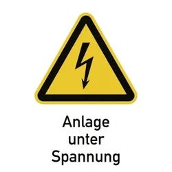 Anlage unter Spannung, Kombischild, Folie, 131x185 mm