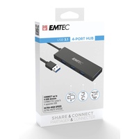 Emtec T620A Type-A Classic Hub Ultra Slim USB3.1 4-Port - Micro SD, ECHUBT620A