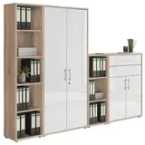 BMG Möbel Aktenschrank Tabor (Set 22, Büroschrank abschließbar mit Metallgriffen) Made in Germany beige