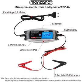 monzana KFZ Batterieladegerät 6V/12V