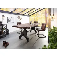 MASSIVMOEBEL24.DE MASSIVMOEBEL24 Esstisch Mango 220x100x80-101 höhenverstellbar natur geölt Manchester