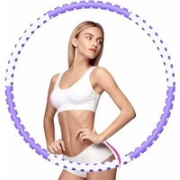 Azanaz Hula Hoop Reifen Erwachsene, 1-5kg Gewichteter Hula Hoop Reifen Rostfreier Stahl Fitness Hoola Hoop Reifen 6 Segmente Abnehmbarer Geeignet Für Fitness/Bauchformung