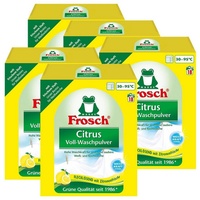 FROSCH 5x Frosch Citrus Voll-Waschpulver 1,35 kg - Flecklösend mit Zitrone Vollwaschmittel