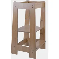 Lernturm Küchenhelfer für Kinder Holz Kinderschemel Tritthocker 3 Stufen höhenverstellbar, leicht zu reinigen, stabil, LxBxH 32x42x80 cm