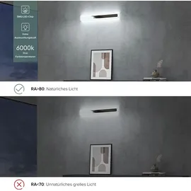 doporro LED Badezimmerleuchte Chrom 60cm - 20W Spiegellampe 3000K-6000K - Stylische Wandleuchte für Badbeleuchtung LumaRay