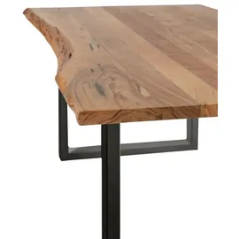 Woodkings Esstisch Bullwer mit 4 Stühlen Picton braun - Braun/Schwarz