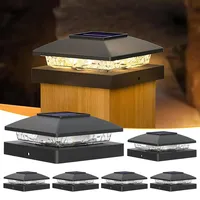 Gresonic 6 Stück Solar Pfostenkappe 10x10, Pfosten Patio Zaunpfahl, Pfostenkappe Solar Warmweiß IP65 Wasserdicht Pfostenlampen für Zaunpfosten