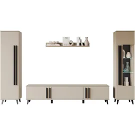 INOSIGN »Helsinki, Modernes Set mit verglaster Vitrine« Komplett-Set, 4 Stk. tlg., braun