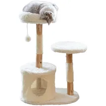 Kerbl Pet Kratzbaum Lucia, weiß, 90 cm, Katzenkratzbaum, Kratzbrett, Holz, Katzen