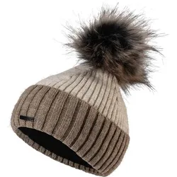 ARECO Damen Mütze Pudelmütze, beige, ONE SIZE