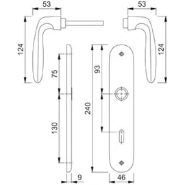 HOPPE Verona Langschildgarnitur Bad/WC F1 1510/273P