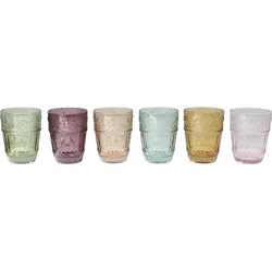 Chic Antique Farbige Trinkgläser Saint-Émilion mit Muster 6er-Set, H10,5/Ø 8 cm 270 ml
