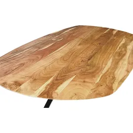 Sam Esszimmertisch Oval 180 x 90 cm Akazienholz massiv natur Spider-Gestell schwarz RAMA - Beige