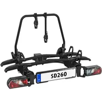 EUFAB Fahrradträger SD260 schwarz, Ausziehbar, 2 Räder für Kastenwagen & Camper