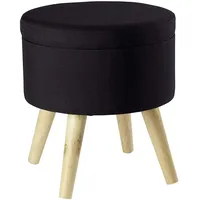 Echtwerk Sitzhocker Max Holz 33 x 36 x 33 cm Schwarz