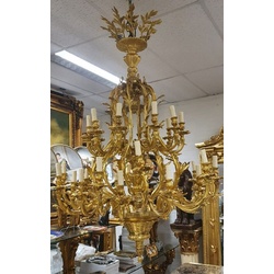 Casa Padrino Luxus Barock Bronze Kronleuchter Gold - Prunkvoller Barockstil Kronleuchter - Wohnzimmer Kronleuchter - Hotel Kronleuchter - Barock Leuchten - Barock Möbel