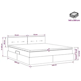 vidaXL LED-Speicherbett 140 x 200 cm Dunkelgrau