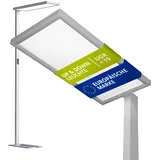 INNOVATE LED Stehlampe dimmbar PRO Silber/Grau Deckenfluter & Leselampe [12480 Lm UGR < 19 100W] Stehlampe Wohnzimmer Lampe Büro I Wohnzimmerlampe Deckenfluter LED Dimmbar Bürolampe I Lampe Wohnzimmer