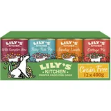 Lily's Kitchen natürliches Nassfutter für ausgewachsene Hunde, Dosen, getreidefreie Rezepturen, verschiedene Sorten (12 x 400g dosen)