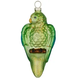 Christbaumschmuck Glas 10,5cm Wellensittich Figur Handbemalt Weihnachtsbaum Anhänger Weihnachten Christbaumanhänger Weihnachtsbaumschmuck Vögel Grün