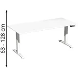Geramöbel Schreibtisch Elevate Plus, elektrisch höhenverstellbar, HxBxT 630-1.280 x 1.800 x 800 mm, weiß/weiß