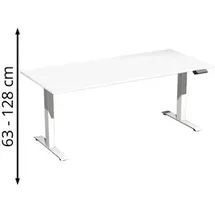 Geramöbel Schreibtisch Elevate Plus, elektrisch höhenverstellbar, HxBxT 630-1.280 x 1.800 x 800 mm, weiß/weiß