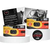 Einwegkamera Doppelpack mit Novocolor Einweg-Filmkamera 27 Belichtungen und Clikoze Fotografie-Tipps-Karte