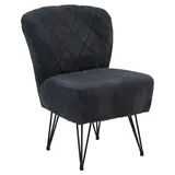 Sessel Cocktailsessel Polstersessel Wohnzimmersessel Breitcord Anthrazit