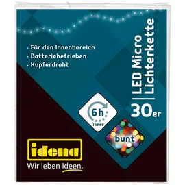 IDENA LED Lichterkette Micro 3,2 m Bunt