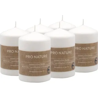 müller kerzenfabrik gmbh Müller Kerzen PRO NATURE Stumpenkerzen 6 Stück 6,8 x 10 cm – Paraffin- und Palmölfrei – Unparfümiert – RAL Qualität