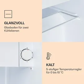 Klarstein CoolArt Kühl-Gefrier-Kombination - Kühlschrank mit 2 Kühl-Ebenen, Design-Front, Thermostat mit 5 Stufen, 0 bis 10 °C, Fassungsvermög... - Bunt