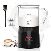 OMISOON 4 in 1 Milchaufschäumer Elektrisch 400ML, Automatischer Milchschäumer Induktion 500W, Automatische Abschaltung, für Warmer und kalter Milchschaum, Latte macchiato, Cappuccino, Schwarz