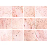 Queence Fliesenaufkleber Marmor Sticker 12er Set rosa