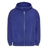 dropsize Heavy Oversize Cord Zip-Hoodie in Blau, Größe L