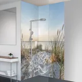 yourplate Duschrückwände mit individueller Größe (2 Rückwände – Premium Nano Glanz – mar33) – Duschrückwand Alu mit Feuchtigkeitsschutz – Rückwand Dusche zur einfachen Montage