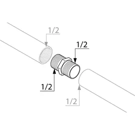 SANITOP-WINGENROTH Doppelnippel verchromt 1/2'