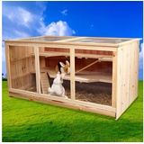 Kleintierkäfig Kleintierkäfig Hamsterkäfig Mäusekäfig Villa Naturbraun 117x63x58 cm Nagerkäfig Käfig Rattenkäfig Holz Kleintierstall Holzkäfig Kaninchenstall Nagervoliere Auslauf, drei Stockwerken braun