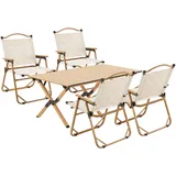 casa.pro Gartenmöbelset Botrugno 5-tlg. Textilgewebe Beige