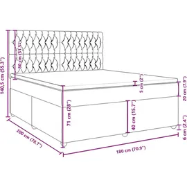 vidaXL Boxspringbett mit Matratze Blau 180x200 cm Stoff