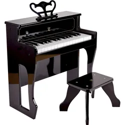 Spielzeug-Musikinstrument HAPE "Klangvolles E-Piano" Spielzeug-Musikinstrumente schwarz inklusive Hocker; FSC- schützt Wald - weltweit