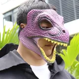 XBHNISDH Dinosaurier Maske Dino Maske Beweglicher Kiefer Velociraptor Dino Maske Tier Masken Latex Dinosaurier Kopf Maske für Halloween Kostüme Party (B3)