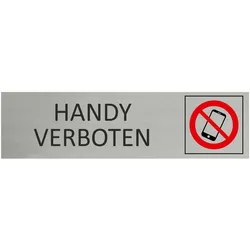 CombiCraft Aluminium Türschild Handys verboten 165x45mm mit 3M-Tape