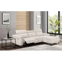 OTTO home Ecksofa OTTO HOME "LUND Cord, L-Form, 261 cm, man. o. elektr. Relaxfunktion (mit USB-A)", beige (creme), B:261cm H:97cm T:179cm, 100% Polyester, Sofas, Ecksofa, USB-C bei elektrischer Variante und Kopfteilverstellung
