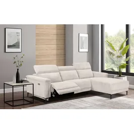 OTTO home Ecksofa OTTO HOME "LUND Cord, L-Form, 261 cm, man. o. elektr. Relaxfunktion (mit USB-A)", beige (creme), B:261cm H:97cm T:179cm, 100% Polyester, Sofas, Ecksofa, USB-C bei elektrischer Variante und Kopfteilverstellung