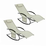 SoBuy Sonnenliege 2 Personen Gartenliege bis 150kg, Beige