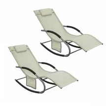 SoBuy Sonnenliege 2 Personen Gartenliege bis 150kg, Beige