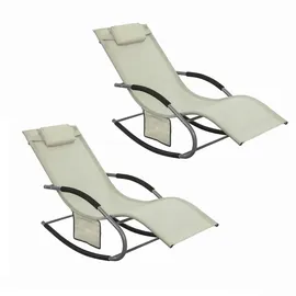 SoBuy Sonnenliege 2 Personen Gartenliege bis 150kg, Beige