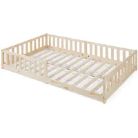 [en.casa] Kinderbett Tanna 120 x 200 cm Kiefer massiv natur beige